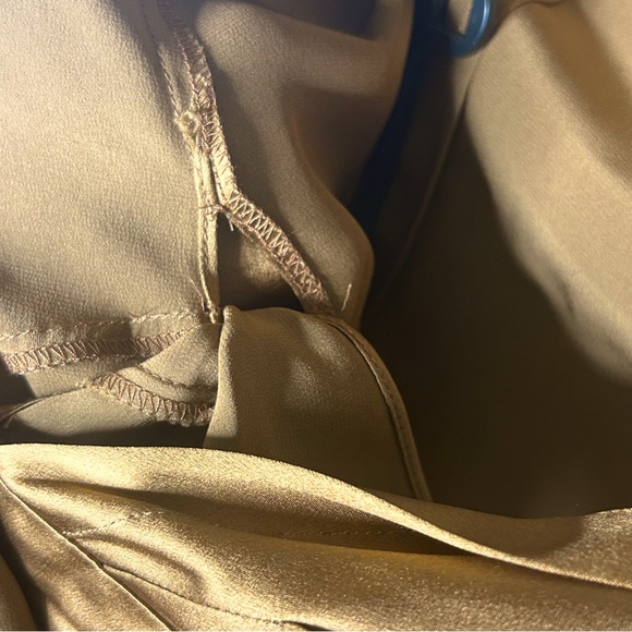 Lafayette 148 Copper Bronze True Wrap Long Sleeve Collared Silk Blouse size 14 - Picture 8 of 10